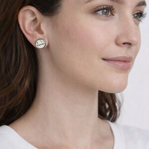 Elegant Gold 'Love' Stud Earrings